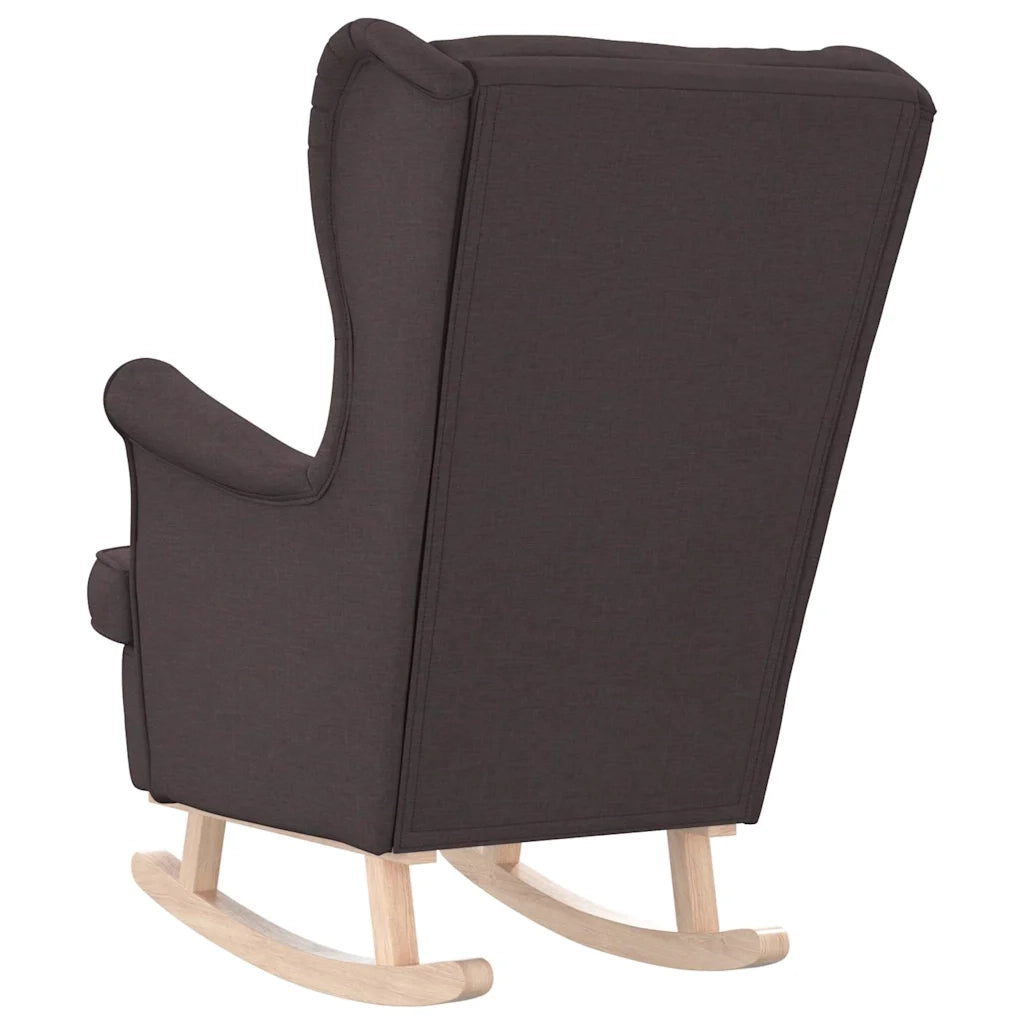 Poltrona | Sedia a Dondolo Marrone Scuro 74x90x102 cm in Tessuto