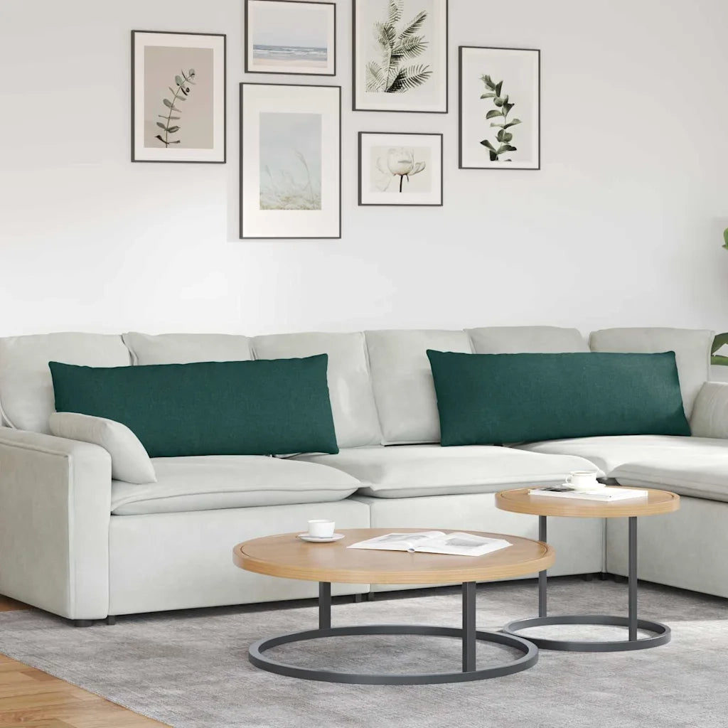 Cuscini da Divano 2 pcs Verde Scuro 120 x 40 cm Tessuto 42013787