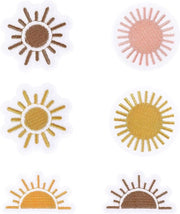 6 pezzi di patches solari ricamati - retro boho - applicabili - da cucire - per giacche e cappelli