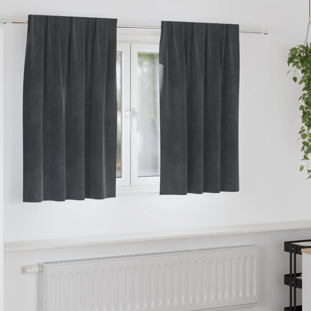 Tende Oscuranti | Tende Blackout 2 pz Grigio chiaro 140 x 140 cm Velluto