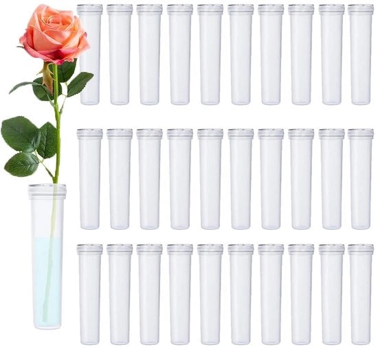 Set di tubi per fiori 33 pezzi - Riciclabile - Serbatoio d'acqua - Tubi di reazione - Ecocompatibile - Materiale plastico duraturo - Vasi per fiori