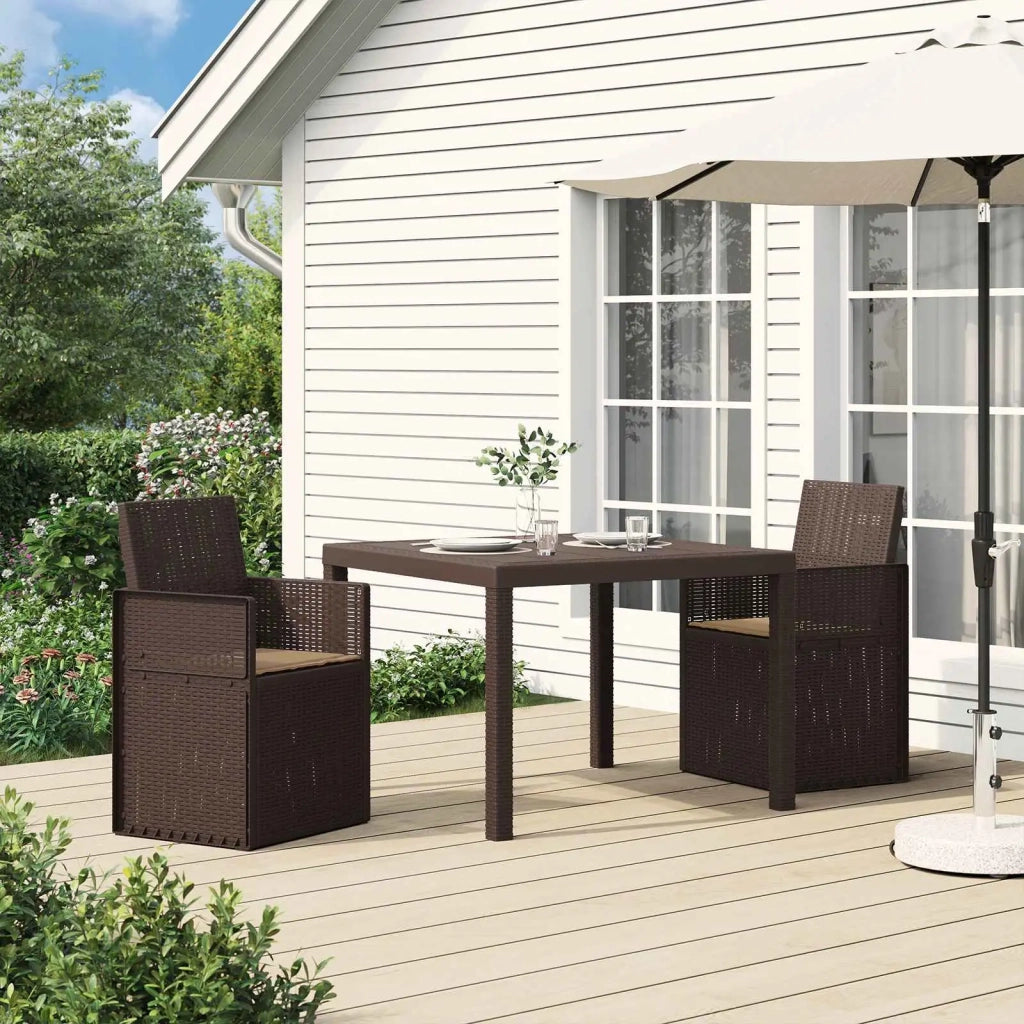 Sedie da pranzo da giardino 2 pcs Marrone e Tortora PP 899991