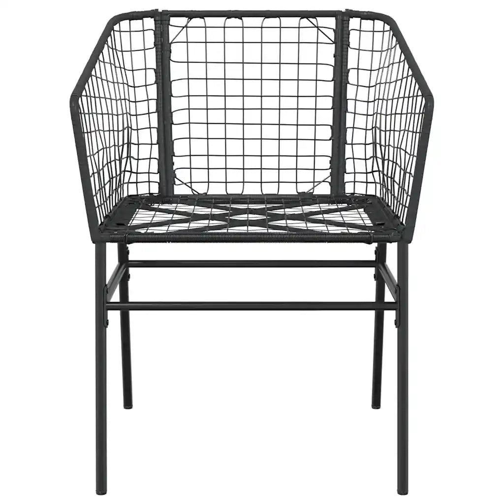Set Mobili da Pranzo per Giardino 5 pz Nero Polyrattan Vetro 3334585