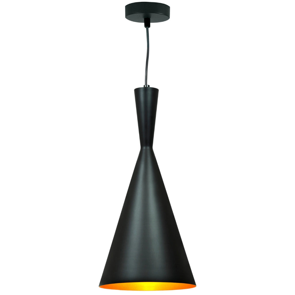 Lampada a sospensione Modern nero/oro E27 Polux 305466