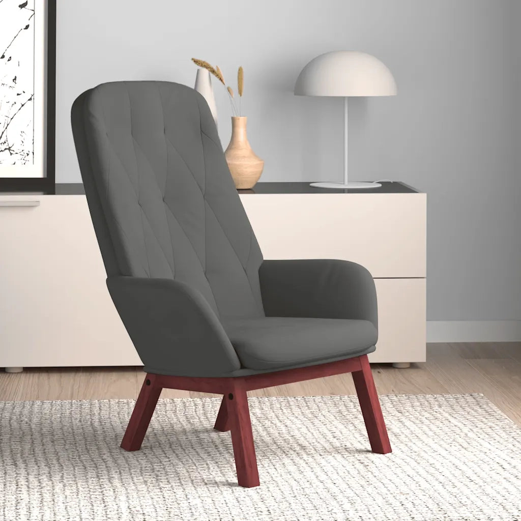 Sedia Relax Grigio Scuro in Velluto 341219