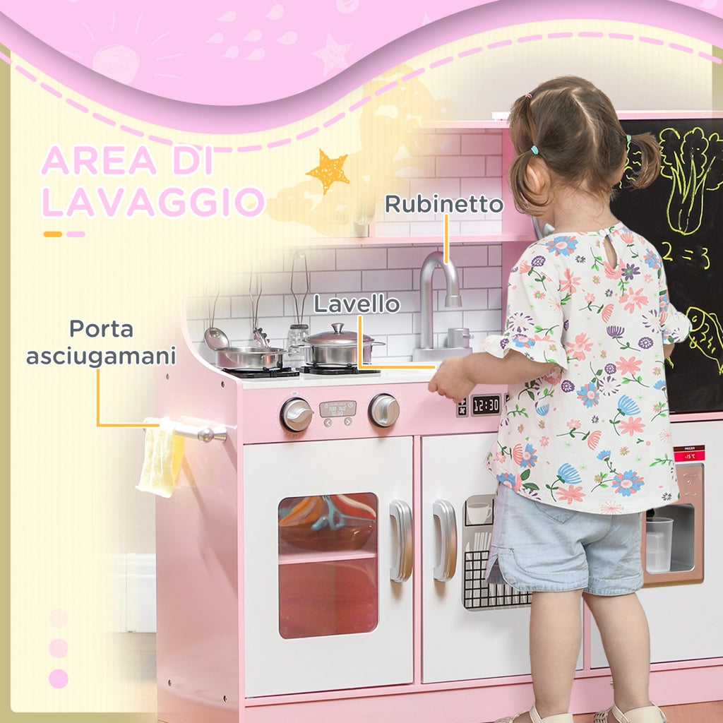 Cucina Giocattolo in Legno per Bambini ¨C Zephmum ¨C Rosa