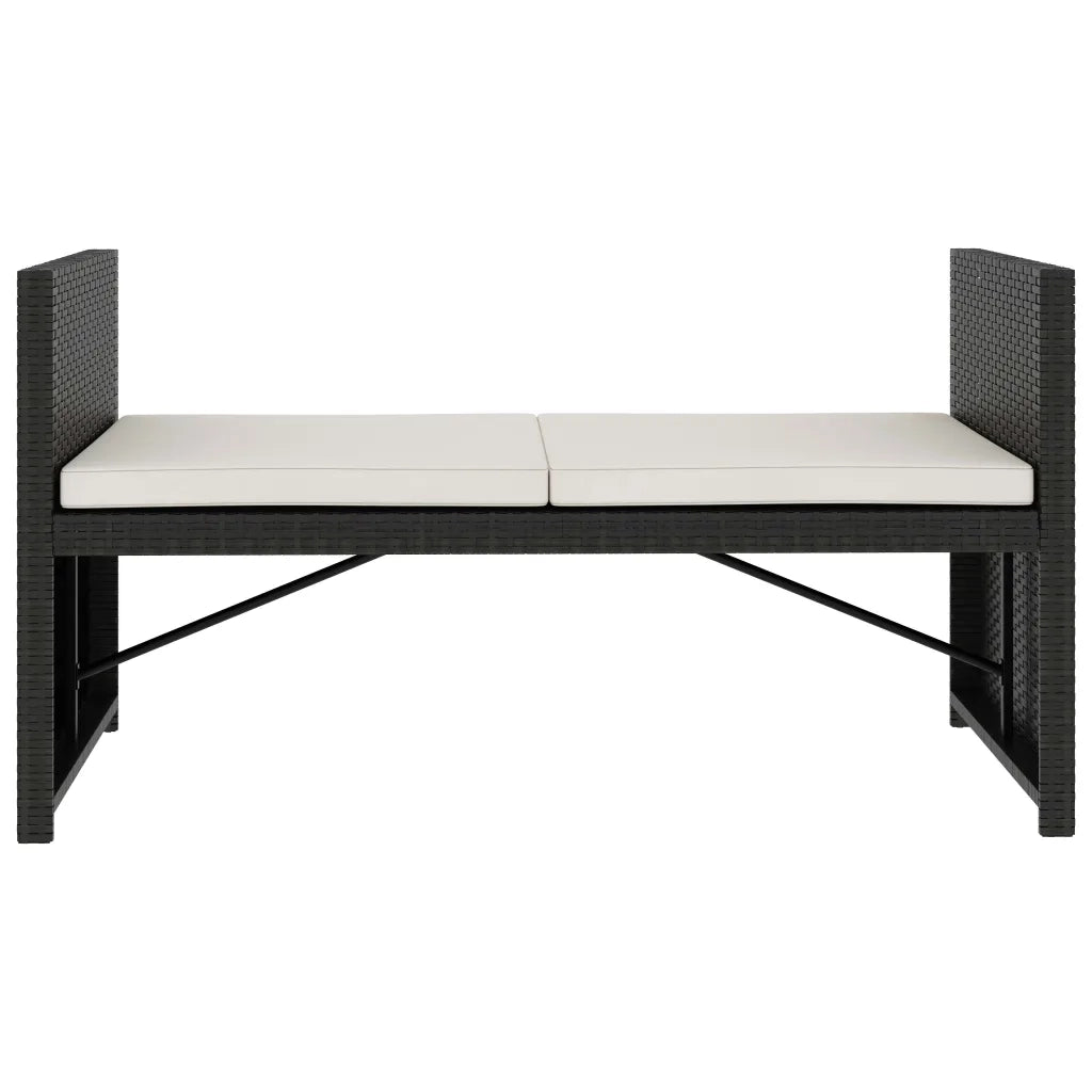 Set Divani da Giardino 5 pz con Cuscini in Polyrattan Nero 48132