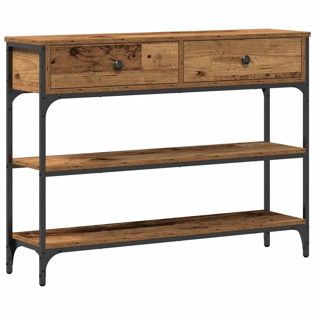 Tavolo consolle con cassetto Legno vecchio 100 x 25 x 75 cm 863511