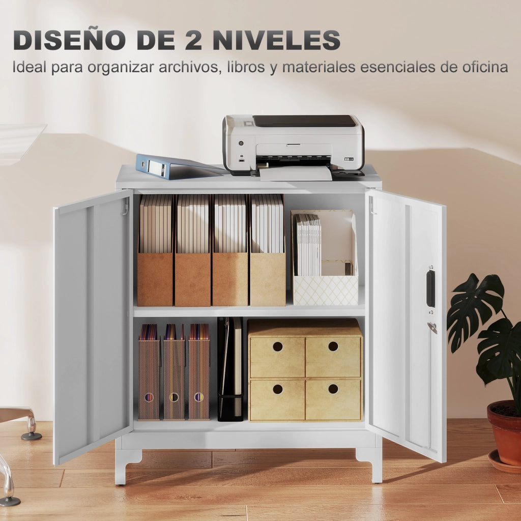 Armadio Metallo 2 Ante con Serratura ¨C Xylo ¨C Bianco 80x35x91cm