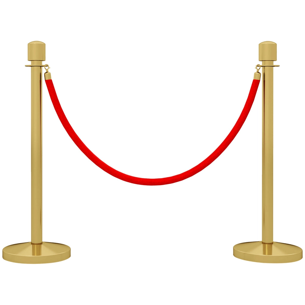 Separatori per ambienti ¨C Minimal ¨C Acciaio inox con base dorata e corda rossa