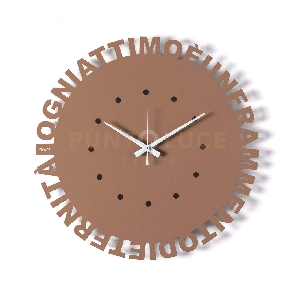 orologio da parete minimal wordshow Mocha mousse in Ferro  40cm