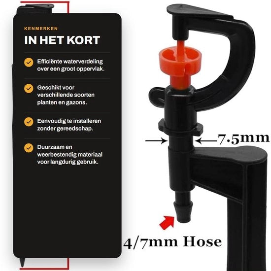Sistema di Irrigazione Rotativo 360 Gradi - Testa di Aspersore - Accessorio Giardino - Materiale Plastico - 20 Pezzi - Per Prato - Aspersore da Giardino