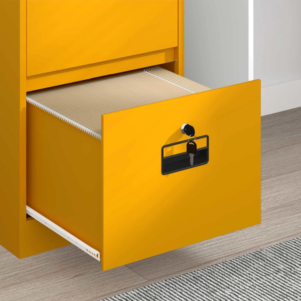 Armadio per File Geometrico Giallo senape 45,5 x 42 x 106,5 cm 891619