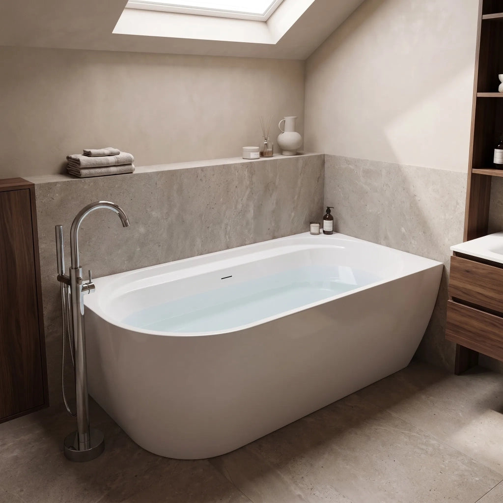 Vasca Bagno Rea Marion Right 170cm Copritappo bianco