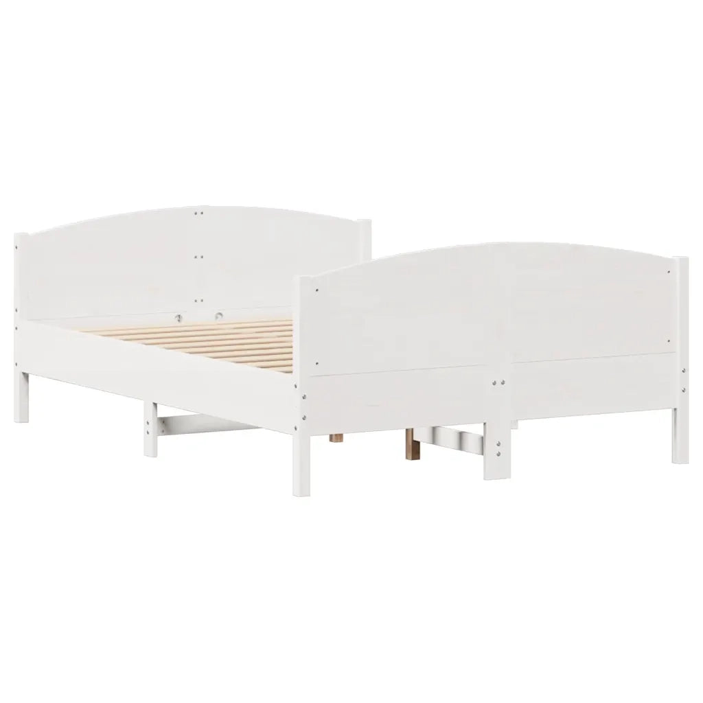 Letto senza Materasso-Struttura Letto Bianco 140x190 cm Legno Massello di Pino 858852