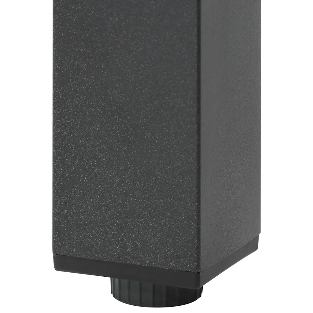 Tavolo da Giardino Nero 150x90x74 cm in Alluminio e Vetro 42788