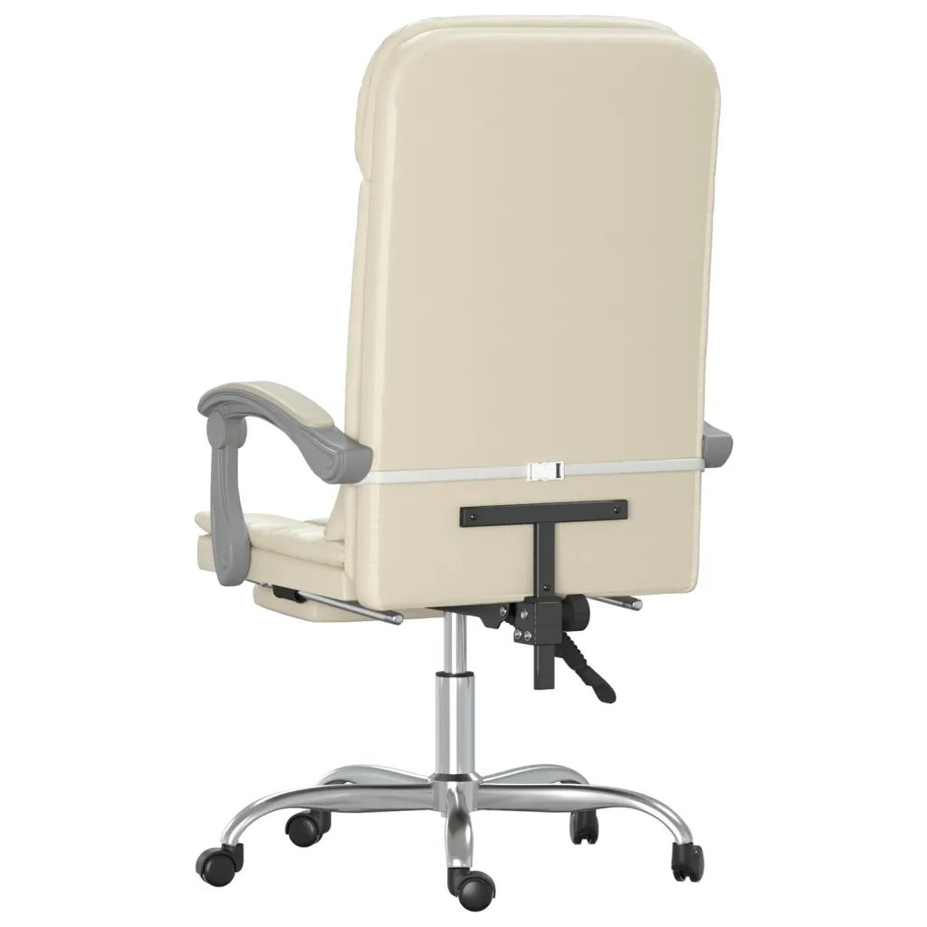 Poltrona da Ufficio Massaggiante Reclinabile Crema Similpelle 349710