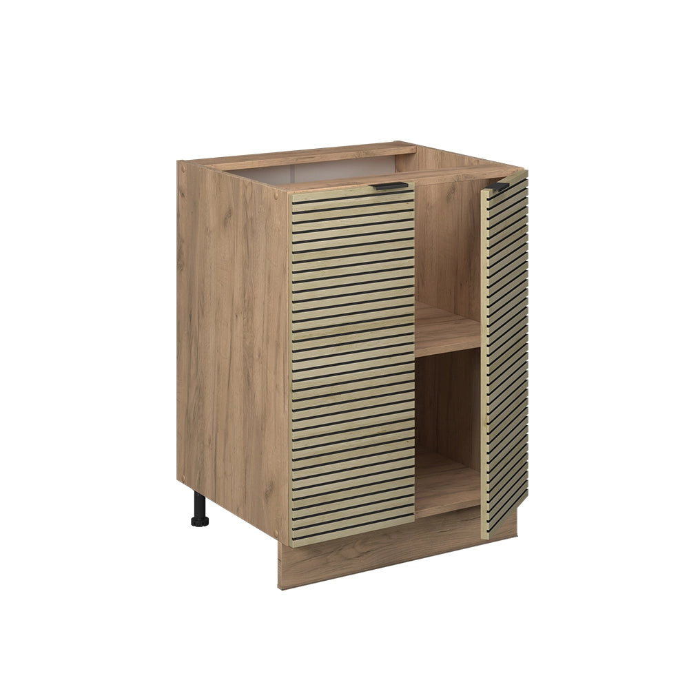 Mobiletto base cucina Fame-Line Pannello in quercia/Rovere dorato 60 cm, PL Marmo Vicco