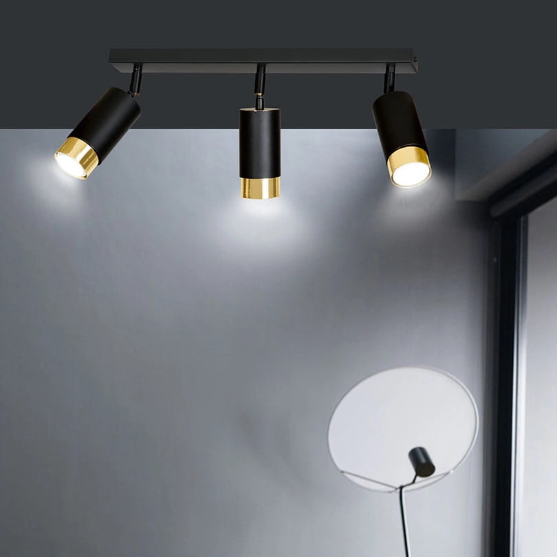 Plafoniera Emibig HIRO 3xGU10 nero oro orientabile