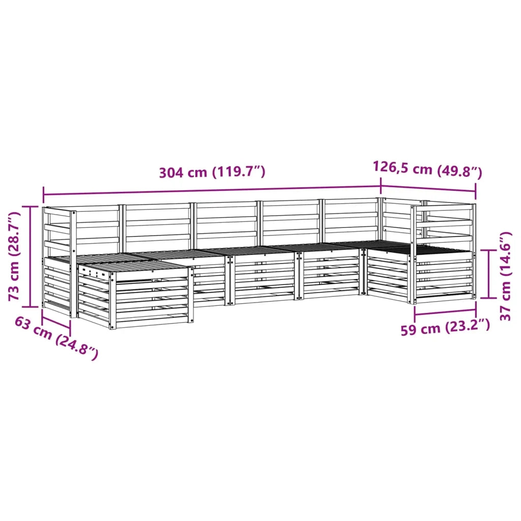 Set di divani da esterno 7 pcs Bianco 3392174