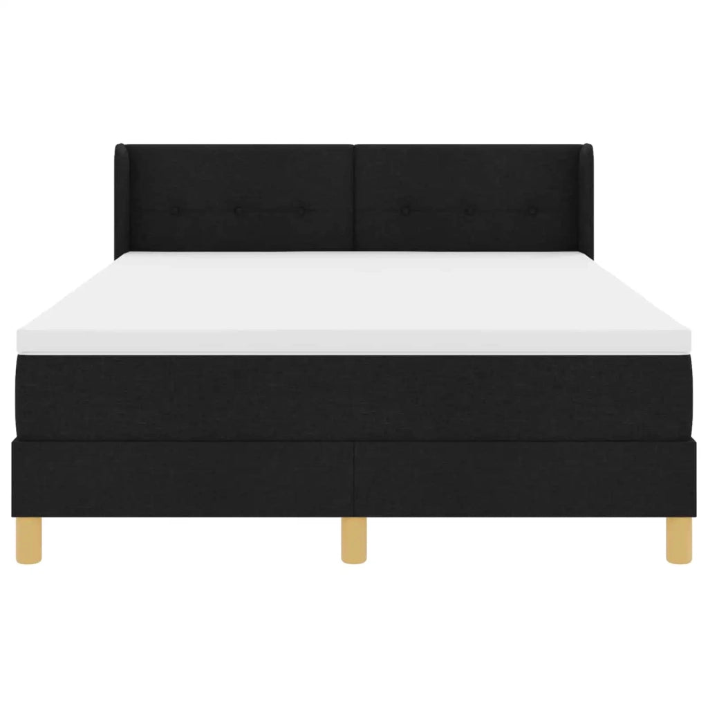 Letto a molle con materasso Nero 190 x 140 cm Tessuto 3341288