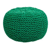 Puff de algodón trenzado verde 38x38x30