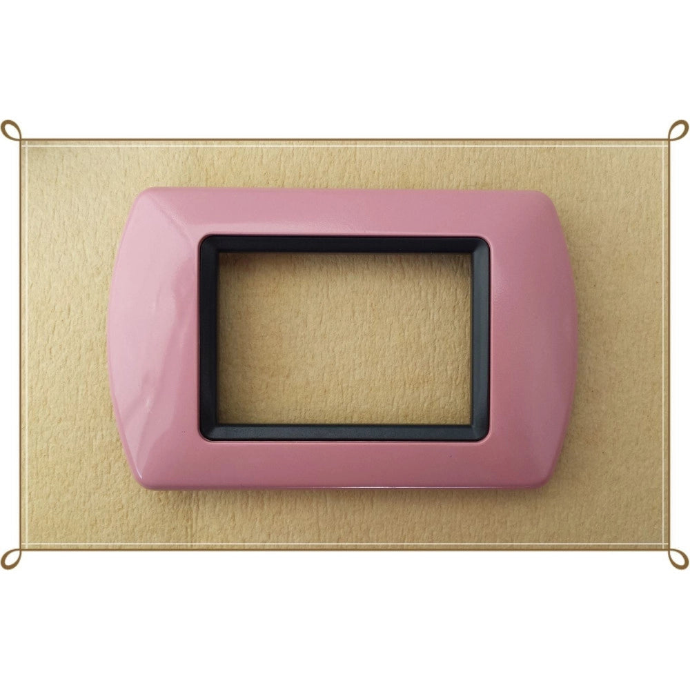 Trade Shop - Placchette Placche In Abs Compatibili Per Master Modo Colorra Placca Copriprese - Rosa -7 Fori     -
