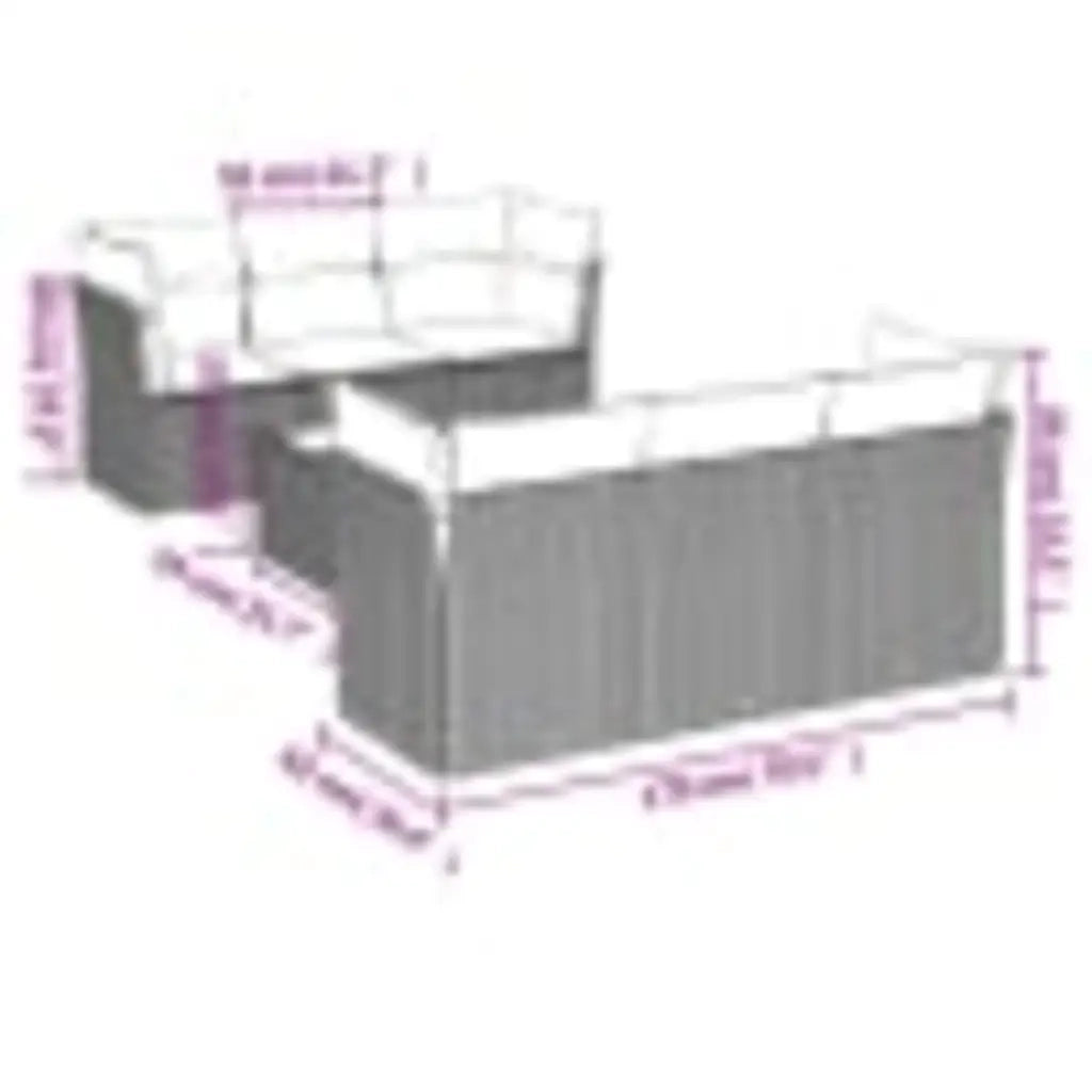 Set Divani da Giardino 7pz con Cuscini Grigio Chiaro Polyrattan 3217262
