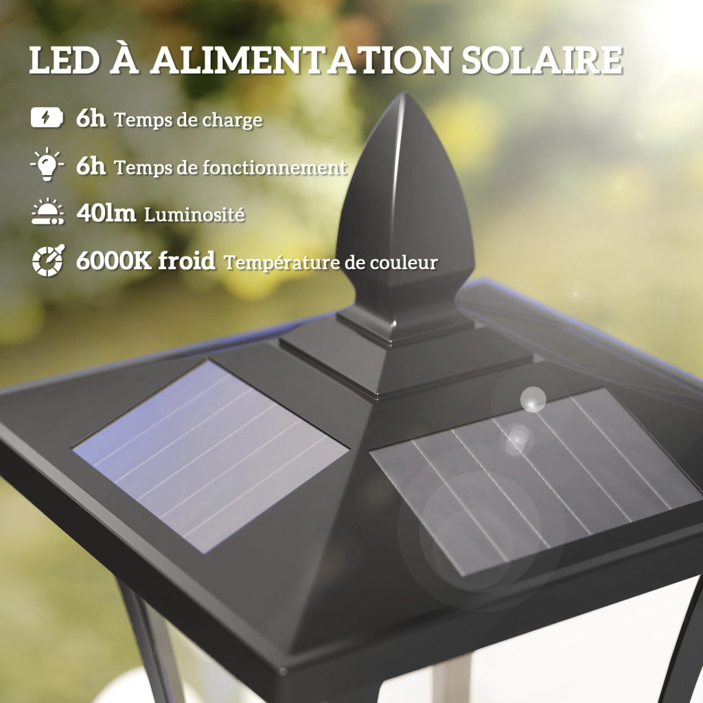 Lampada da giardino a energia solare ¨C Minimal ¨C nero 18x18x160 cm