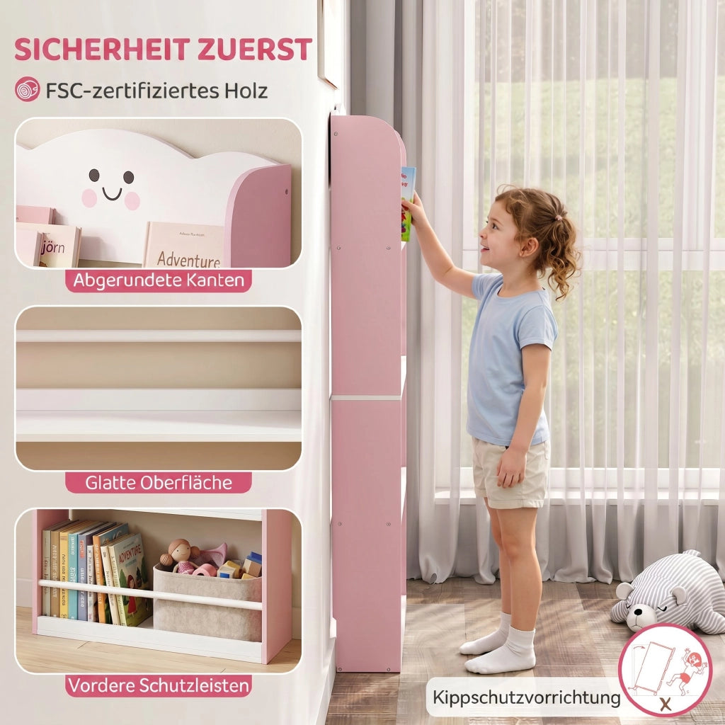 Libreria per Bambini a 4 Ripiani ¨C Minimal ¨C Rosa
