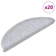 Tappetini per scale 20 pz 56x17x3 cm Grigio chiaro Semicircolari 3365784
