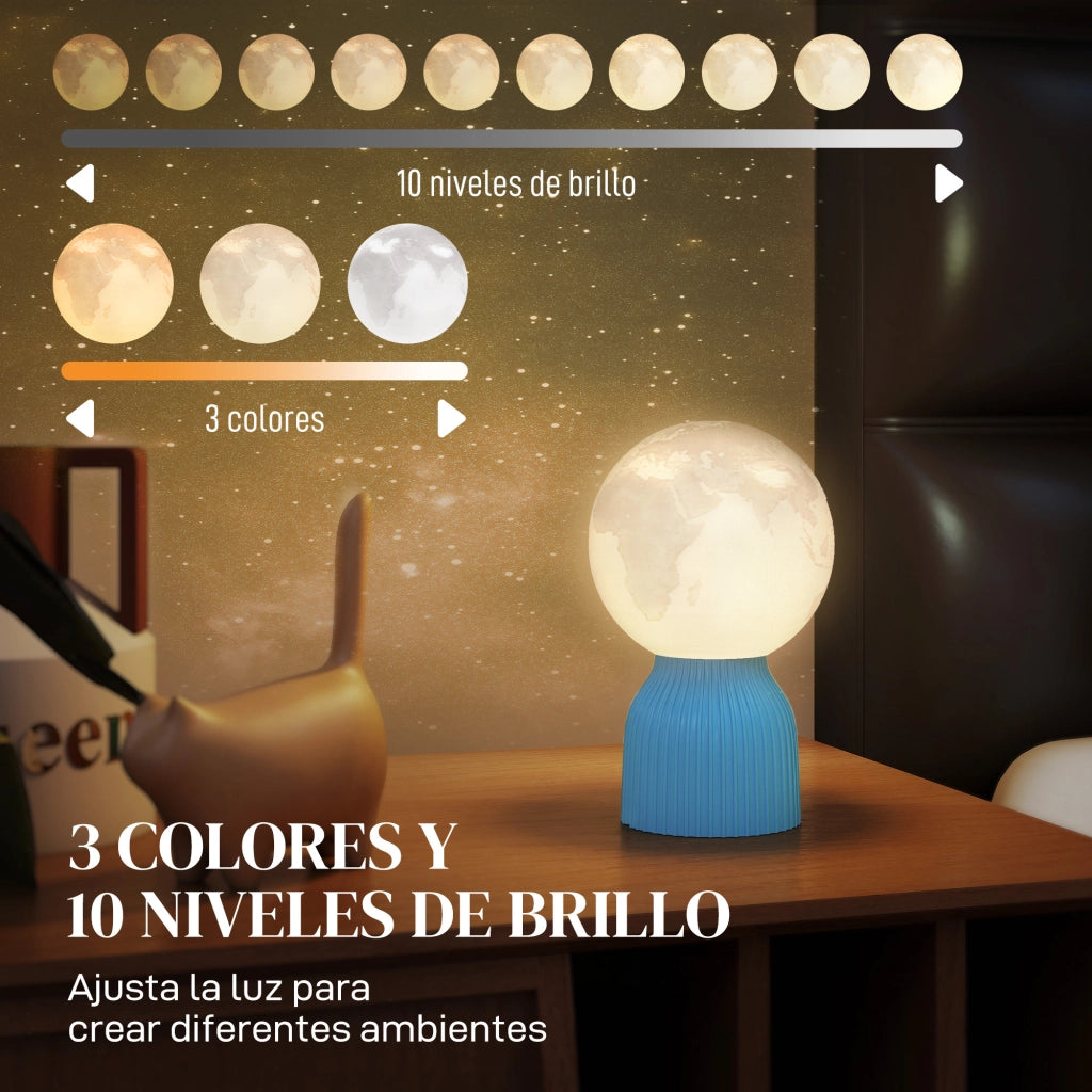 Lampada da Comodino 3D ¨C zephmum ¨C LED Bianco