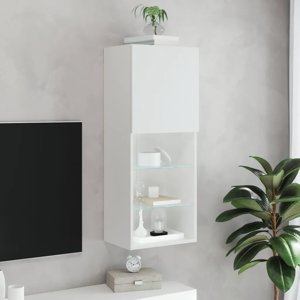 Mobile TV con Luci LED Bianco 40,5x30x102 cm 837057