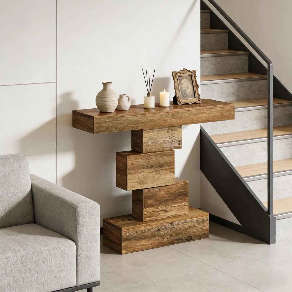 CONSOLLE da ingresso 108x30x80 cm Legno Marrone Chiaro