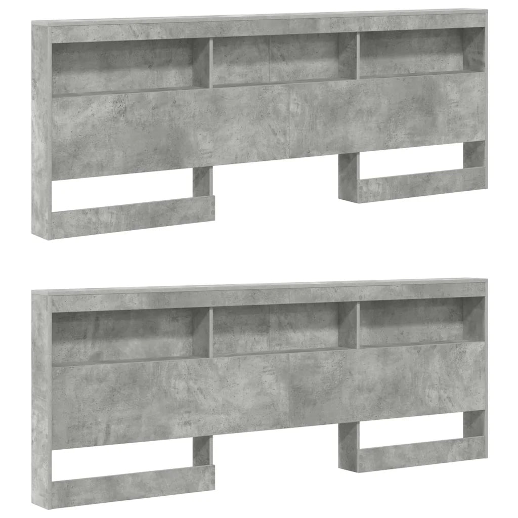 Testata contenitore Grigio cemento 200 cm Legno multistrato 3335472