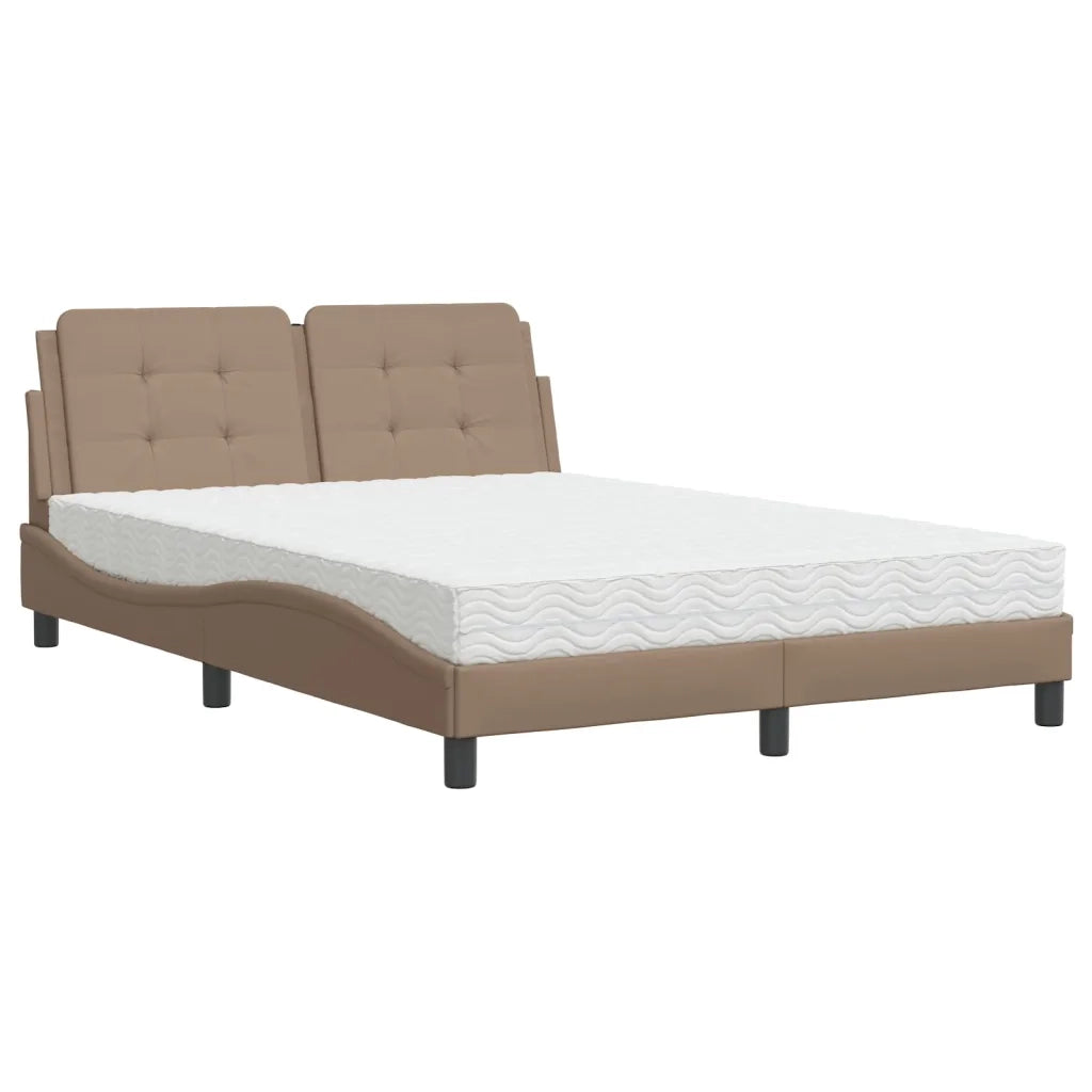 Letto con Materasso Zadar Cappuccino 140x200cm Similpelle