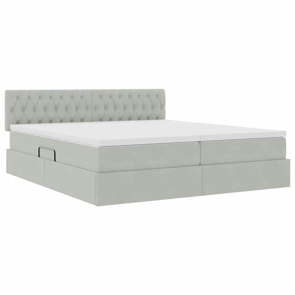 Letto con Contenitore con materasso Grigio chiaro 90 x 200 cm 3370985