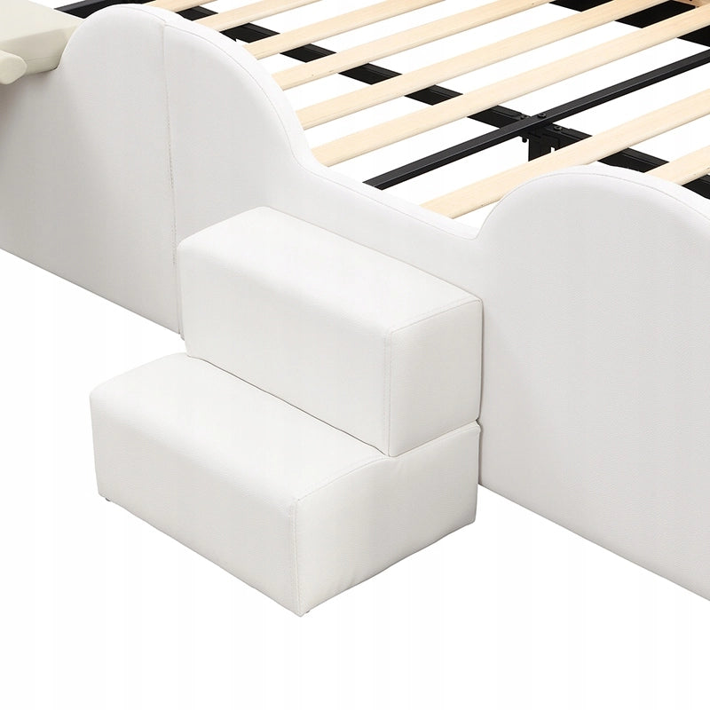 Letto per bambini 140x200 - Xylo - Rosa e bianco con LED