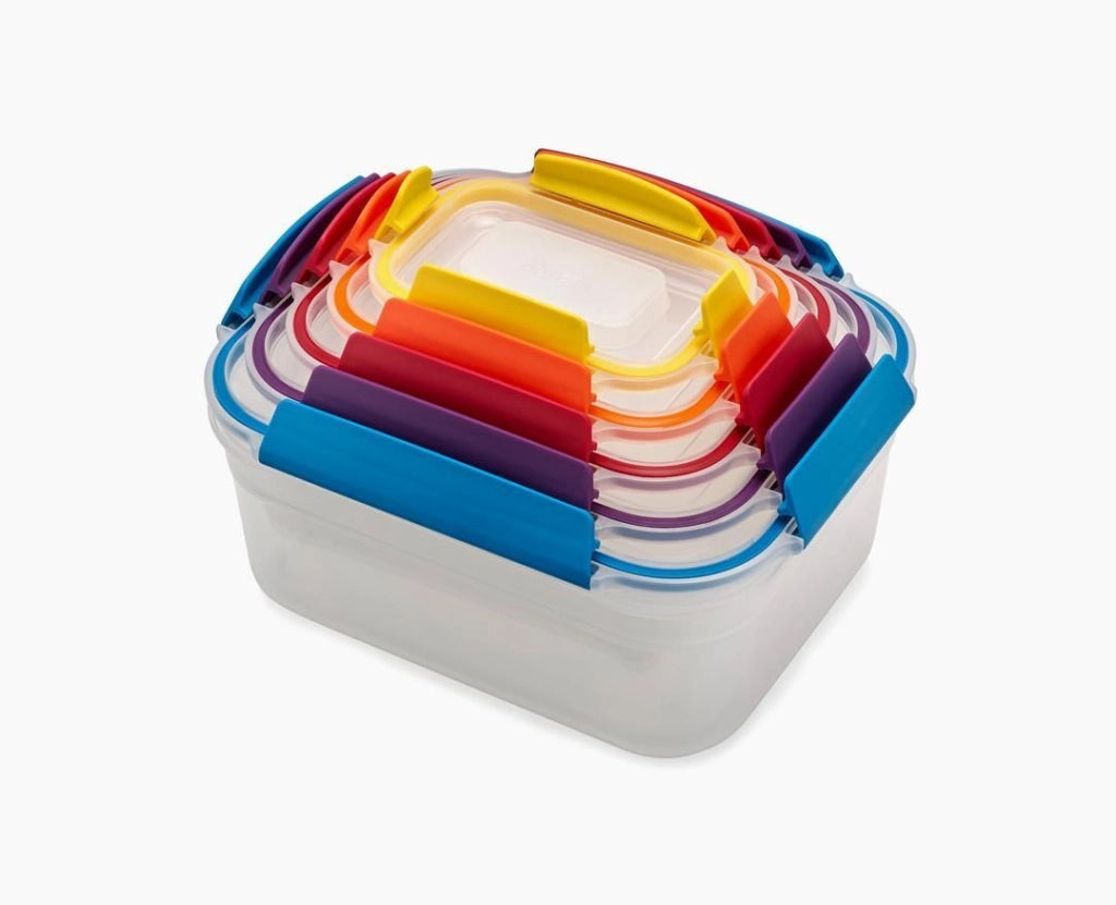Joseph Joseph 81081 Nest Contenitore per Alimenti 5 Pezzi 230 ml 540 ml 1,1 l 1,85 l 3 l Plastica e Silicone Multicolore