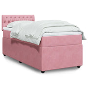Giroletto a Molle con Materasso Rosa 80x200 cm in Velluto 3287601