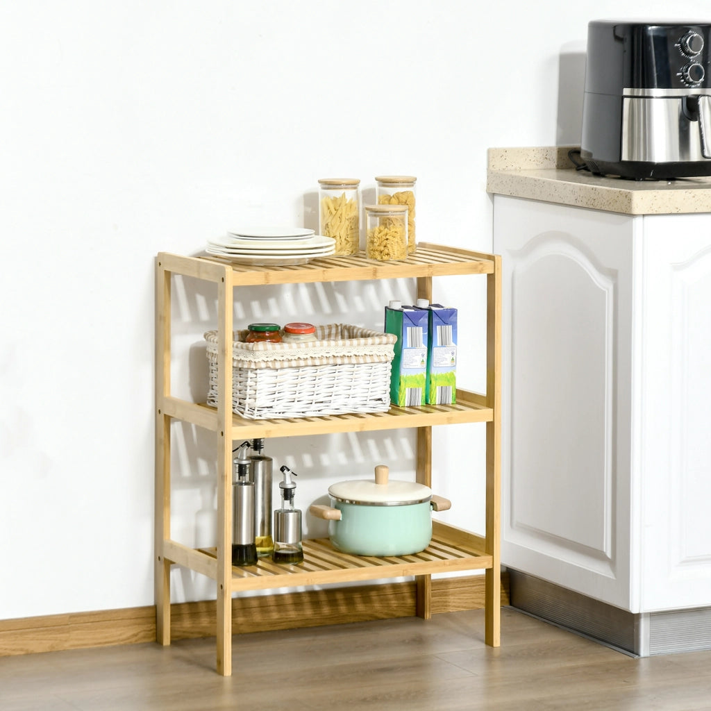 Libreria 3 livelli in bamb¨´ ¨C Minimal ¨C 62x33x80 cm naturale
