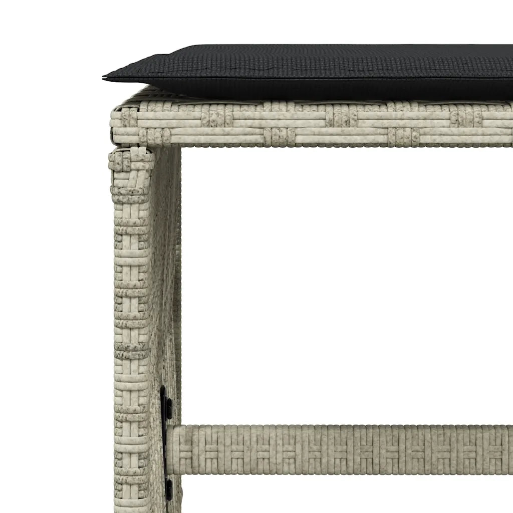 Set Pranzo Giardino 11pz con Cuscini Grigio Chiaro Polyrattan 3211511