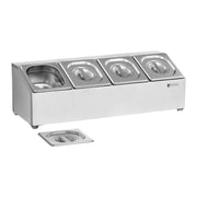 Supporto bacinelle GN 4 bacinelle GN 1/6 coperchi inclusi 14_0004202