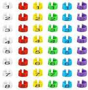 Ringhiere per artiglio di pollo 48 pezzi - Ringhiere per polli - Identificazione multicolore - Clip numerate - Materiale plastico resistente - Per polli/tacchini/oca - Ringhiere per polli