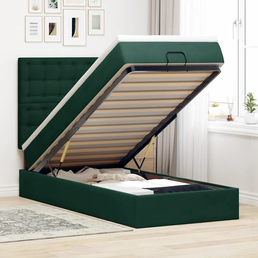 Struttura Letto Pouf con Materassi 80x200 cm Velluto 3314429