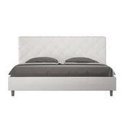 Letto senza rete imbottito 180x210 similpelle bianco Priya