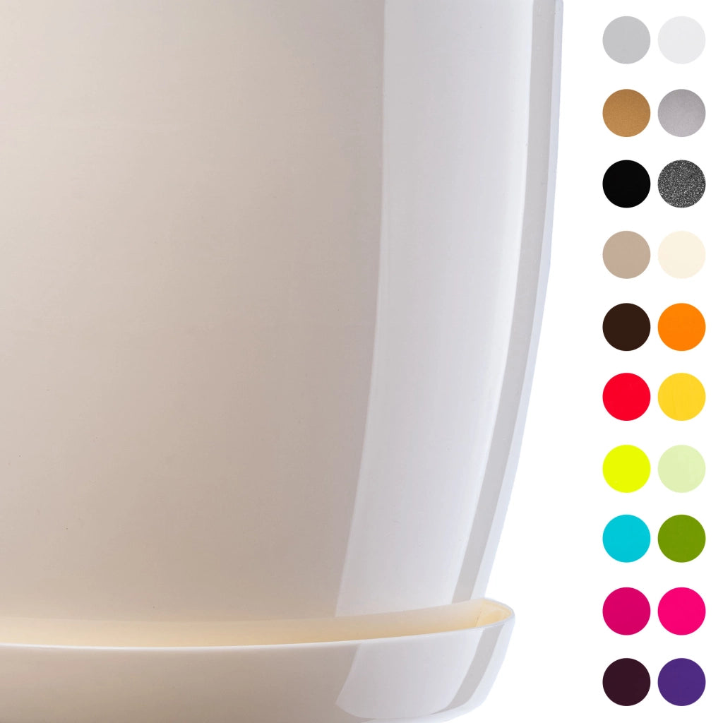 Vaso da fiori KADAX, coprivaso, 23 cm, supporto per fiori, plastica color crema, 3 pezzi.