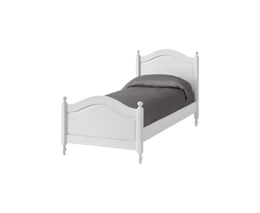 Letto singolo classico shabby bianco 100x212x112 (6072) - Mobili 2G