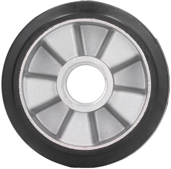 Ruota di Coda in Gomma Massivo 180x50mm - Boccoletto in Acciaio Inossidabile - Alta Capacità di Carico - Resistentissima ai Sfregamenti - Antiscivolo - Ruota di Trasporto