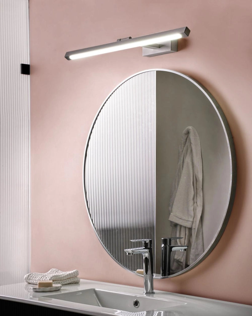 Lampada specchio luce bianco polvere rivestito LED metallo orizzontale bagno soggiorno moderno lampada da parete